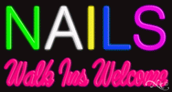 NAILS WALK INS WELCOME NEON