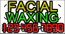 Facial Waxing Phone Number LED Sign